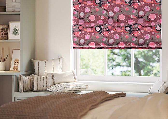 Interstellar, Nebula Pink - Motorised Roman Blind - Image 5